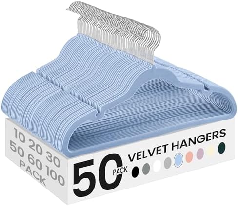 SONGMICS Velvet Hangers 50 Pack, Non-Slip Clothes Hangers, Space-Saving by SONGMICSbySONGMICSHOME