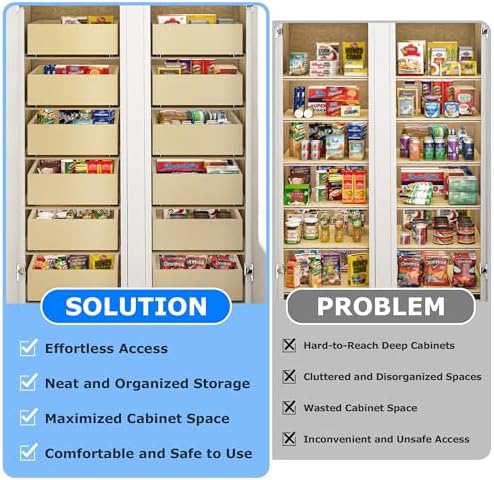 WelFurGeer Soft Close Pull Out Cabinet Organizer, 17" W x 22" D Heavy-Duty Plywood Pull-Out Cabinet Drawer, Cabinets Roll Out Drawers, Durable Pullout Drawers for Home & Kitchen Organization - Image 4