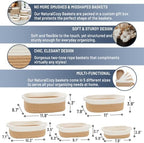 NaturalCozy 5-Piece Rectangle Storage Basket Set- Natural Cotton Rope Woven Baskets for Organizing! Small Basket for Montessori, Baby Nursery, Dog Toy Baskets, Cat Toy Box, Bathroom Organization Bin - Image 2