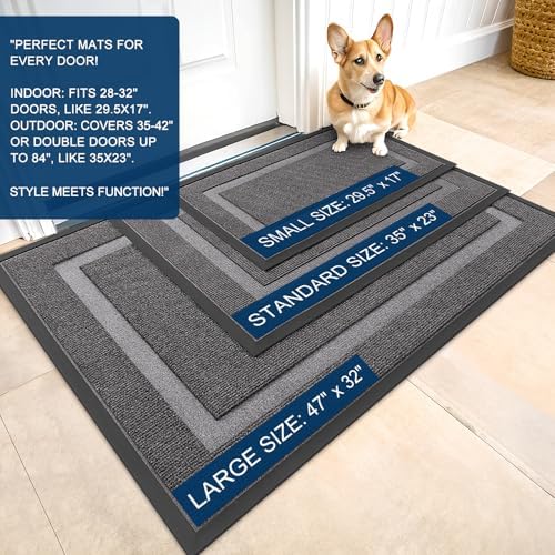 OLANLY Front Door Mat Outside 47x23, All-Season Heavy-Duty Rubber Doormat - Image 2