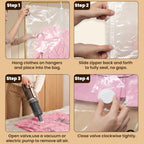 5 Pack Hanging Vacuum Storage Bags for Clothes Space Saver Compression Bags - Image 5