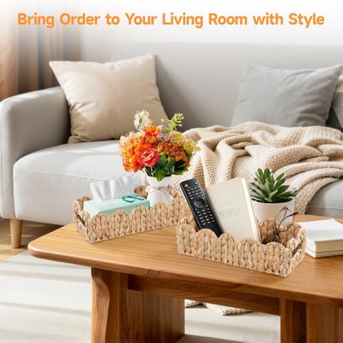 Scalloped Bathroom Basket Organizer, Toilet Paper Basket with Handles - Image 7