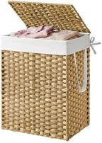 SONGMICS HOME Laundry Hamper with Lid, Clothes Basket with Removable Liner and Handles, 23.8 Gallon, Foldable Narrow Laundry Organizer for Bathroom, Bedroom, Light Brown by SONGMICSHOME