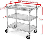 Seville Classics 3-Tier UltraDurable Commerical-Grade Heavy-Duty NSF-Certified Service Utility Storage Cart, 33.75" W, Chrome (1 Pallet of 35 Packs) - Image 7