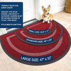 OLANLY Half Circle Front Door Mat Outside 35x23 All-Season Rubber Doormat - Image 2
