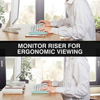 PG Silver Monitor Stand Riser with 4-Port USB Charging ports, Convenient keyboard organiser,Desktop Organizer for Computer, Laptop, TV, Printer - Ergonomic Keyboard Tray & Storage Shelf. - Image 4