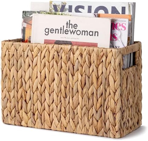 Storageworks Magazine Basket, Wicker Magazine Holder, Book Basket,Meidum by StorageWorks