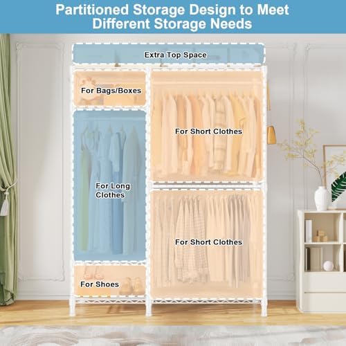 Ulif F7 Medium Clothes Rack, Clothing Racks for Hanging Clothes, Black - Image 5
