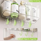 LUXEAR Shower Caddy Suction Cup, No Drilling Strong Hold Shower Organizer with Hooks & Soap Dish Fast Draining Removable Reusable Bathroom Storage Shelf Friendly for Bathroom/Kitchen/RV 22LBS Capacity - Image 6