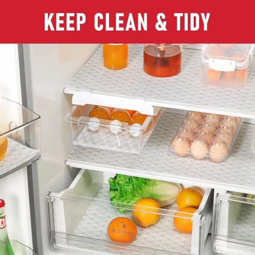 Cooyes 12 PCS Refrigerator Liners, 12" x 24" Non-Slip Fridge Liners Strong Absorbent Washable Non-Adhesive, Refrigerator Shelf Liners and Mats for Shelves, Drawers, Kitchen Cabinets(Gray Slate) - Image 2