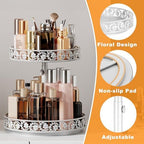 2 Tier Lazy Susan Organizer Turntable, 12 Inch, White - Image 4