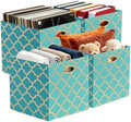 Posprica 13x13x13 Storage Cube Bins, Collapsible Storage Bins Fabric Storage Cubes Organizer Baskets Box Drawers for Shelves, Closet, Wardrobe, Bookshelf, Cabinet, Sky Blue/Gold Lantern, 4 Pack by Posprica