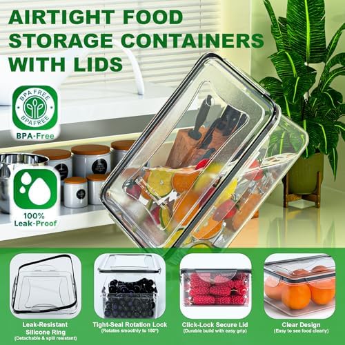 62 Pcs Large Food Storage Containers with Lids Airtight,Total 656OZ(31 Containers &31 Lids), Reusable BPA-Free Plastic Food Container for Kitchen Organization, Leakproof Meal-Prep Containers for Lunch - Image 4