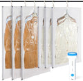 Hanging Vacuum Storage Bags with Electric Pump – 6 Pack (3 Long, 3 Short) Hanging Vacuum Seal Bags for Clothing, Closet Organizer Space Saver for Suits, Jackets & Coats by Unknown
