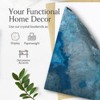 Nature's Decorations Teal Agate Bookends - A-Quality Large Heavy Duty Geode, Turquoise & Aqua Visual Accent Decor, Crystal Gift, 1 Pair (4-6 lbs) - Image 5