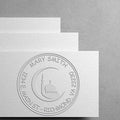 Customized Envelope Embosser for Muslim Families - Personalized Ancient Crescent Design, Custom Made Name and Address Stamp, Desk Embossing Tool, Ideal for Islamic Occasions, 1-5/8 Size by AcornSalesCo
