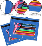 YoeeJob Binder Pouches for 3 Ring Binder, Pencil Pouch Pen Holder Case with Clear Window, Zipper Stationery Bag for School Class Office,24 Pack, Blue - Image 5