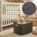 JMvicyroam 96L Large Woven Cotton Rope Blanket Basket, Grey - Image 4