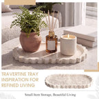Hushee Travertine Vanity Tray with Scalloped Pattern Edge, 10"x5" - Image 6