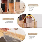 Aveniee Bathroom Counter Organizer, 2 Tier Perfume Skin Care Countertop Storage Shelf, Vanity Makeup Tray for Cosmetic Skincare Lotion, Gold - Image 2