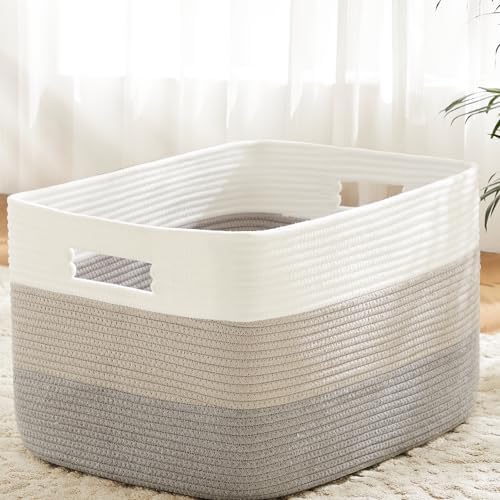 Artfeel Blanket Basket,Rectangle Woven Baskets for Storage,100L Laundry Basket for Decorative Nursery Blanket,Toys,Dirty Clothes and Magazine in Shelves,Baby Room,and Living Room by Artfeel