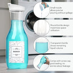 VZZNN 4 Pack Laundry Bottles 53oz Plastic Liquid Detergent Dispenser with 20 Label Laundry Room Organization for Liquid Powder Bleach Scent Booster Beads Soap Fabric Softener - Image 3