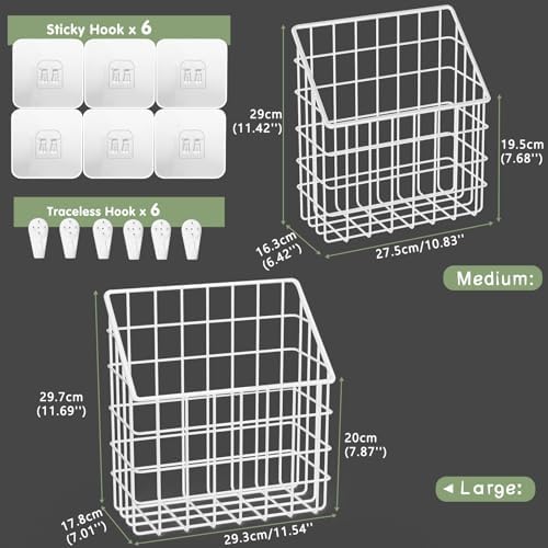 Greentainer 2 Pack Bath Toy Storage Organizer, Large Rustproof Metal Wire Basket, Wall Mounted Hanging Bathtub Holder, Bathroom Shower Caddy for Tub Toys & Toiletries - Image 2