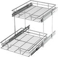 LOVMOR 2 Tier Individual Pull Out Cabinet Organizer 14½" W x 21½" D, Slide Out Kitchen Cabinet Storage Sliding Shelves by LOVMOR