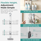 Adjustable Shower Caddy Hanging Over Shower Head, Storage Organizer Rack - Image 4