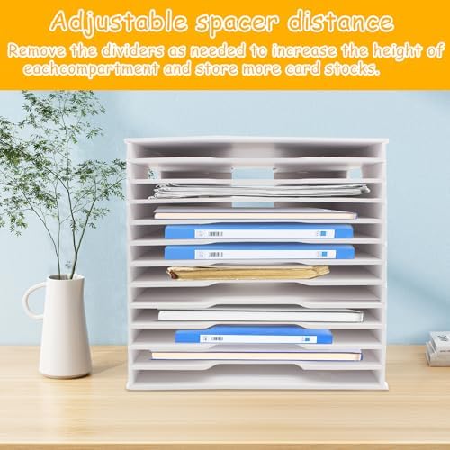 12 Tier Scrapbook Paper Organizer,13"x13" Scrapbook Paper Organizer Storage - Image 4