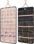 BAGSMART Hanging Jewelry Organizer Necklace/Earring/Ring 2-Sided XL Black by BAGSMART
