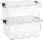 Superio 21 Quart Clear Plastic Storage Boxes with Lids, Stackable Organizer Containers, BPA-Free Storage Bins for Home, Office, School & Dorm, 2 Pack by Superio