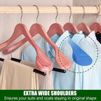 Amber Home 10 Pack Cedar Wood Suit Coat Hangers with Extra Wide Shoulder - Image 3