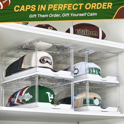 Vtopmart 2 Pack Stackable Baseball Caps Organizer, Each Holds 12 hats - Image 5