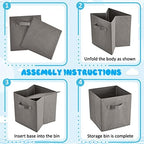 Yinder 12 Pcs Cube Storage Bin, Gray 10.5''x10.5''x11'' Storage Bins - Image 6
