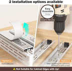 Pull Out Spice Rack Organizer for Cabinet, 2 Pack Widen Slide Out Spice Racks Organizer, Spice Cabinet Organizers, Cabinet Size Need:12'' Highx11'' Deepx6.75'' Wide,Hold 15 Spice Jar Each Tier-2Tier - Image 2