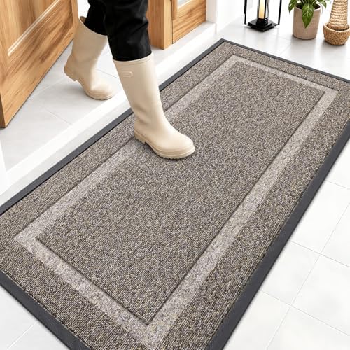 OLANLY Front Door Mat Outside 47x23, All-Season Heavy-Duty Rubber Doormat by OLANLY