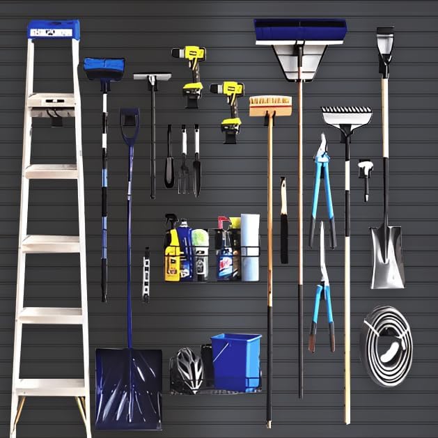 NeatiEase Slatwall Panel Wall Storage Systems, 4 x 8ft Slat Wall Paneling Garage Wall Organizer, Heavy Duty Wall Mounted PVC Wall Rack (Black) - Image 5