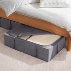 TYEERS Under Bed Storage Containers, Durable Fabric, Washable, Collapsible, Under Bed Storage Bins for Clothes, Blankets, Sheets, Shoes, 27.5x16.5x7 Inches, 2-Pack, Dark Grey - Image 4