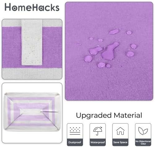HomeHacks 2 Pack Laundry Baskets, Laundry Hampers Bags (Purple 125Lx2) - Image 5