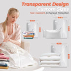 Vacbird 15 Pack Vacuum Bags for Storage - Pump Not Included, Compression Packing Seal for Clothing Blanket Pillows Bedding, Compact & Airtight - Image 2
