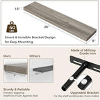 RICHFOCUS 36Inch Floating Shelves for Wall 2Pack, Grey, 8" Deep - Image 3