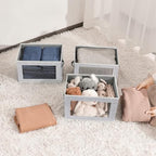 Homsorout Storage Baskets with Lids, 4 Pack Large Box Organizer with Window, Fabric Storage Cubes Bins for Closet, Collapsible Organizer Bins for Bedroom, Living Room, Dorm, Blended - Image 6