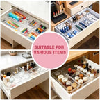15 PCS Extendable Drawer Organizer Set Clear Stackable Vanity Storage Bins - Image 4