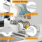 2 Tier Dish Drying Rack without Installation Metal for Kitchen Counter - Image 4