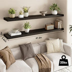 Fixwal Floating Wall Shelves for Decor (Black, Set of 2, 47.2Inch) - Image 3