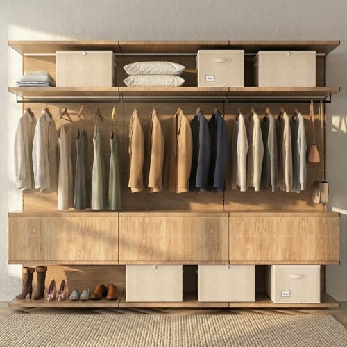 Shoe Organizer for Closet, 2 Pack Foldable Shoe Storage Box with Clear Cover and Adjustable Dividers, Stackable Storage Bins for Boots, Fits up to 32 Pairs (Beige, 19.7 × 15.7 × 12.6 in) - Image 6