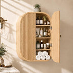 Bathroom Arched Wall Storage Cabinet 4-Tier, Natural by Unknown