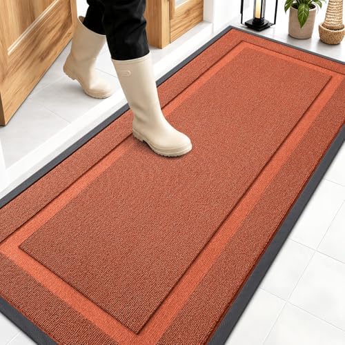 OLANLY Front Door Mat Outside 59x23, All-Season Heavy-Duty Rubber Doormat by OLANLY