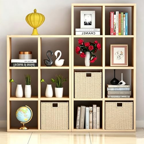 Vagusicc Wicker Storage Basket, Set of 2 Hand-Woven Paper Rope Wicker Baskets, Foldable Cube Storage Bins, Beige Storage Basket, Square Baskets for Organizing Shelves & Decor, Beige(13″×13″×13″) - Image 4